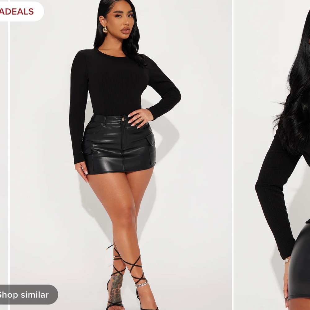 Fashion Nova Long Sleeve Black Top